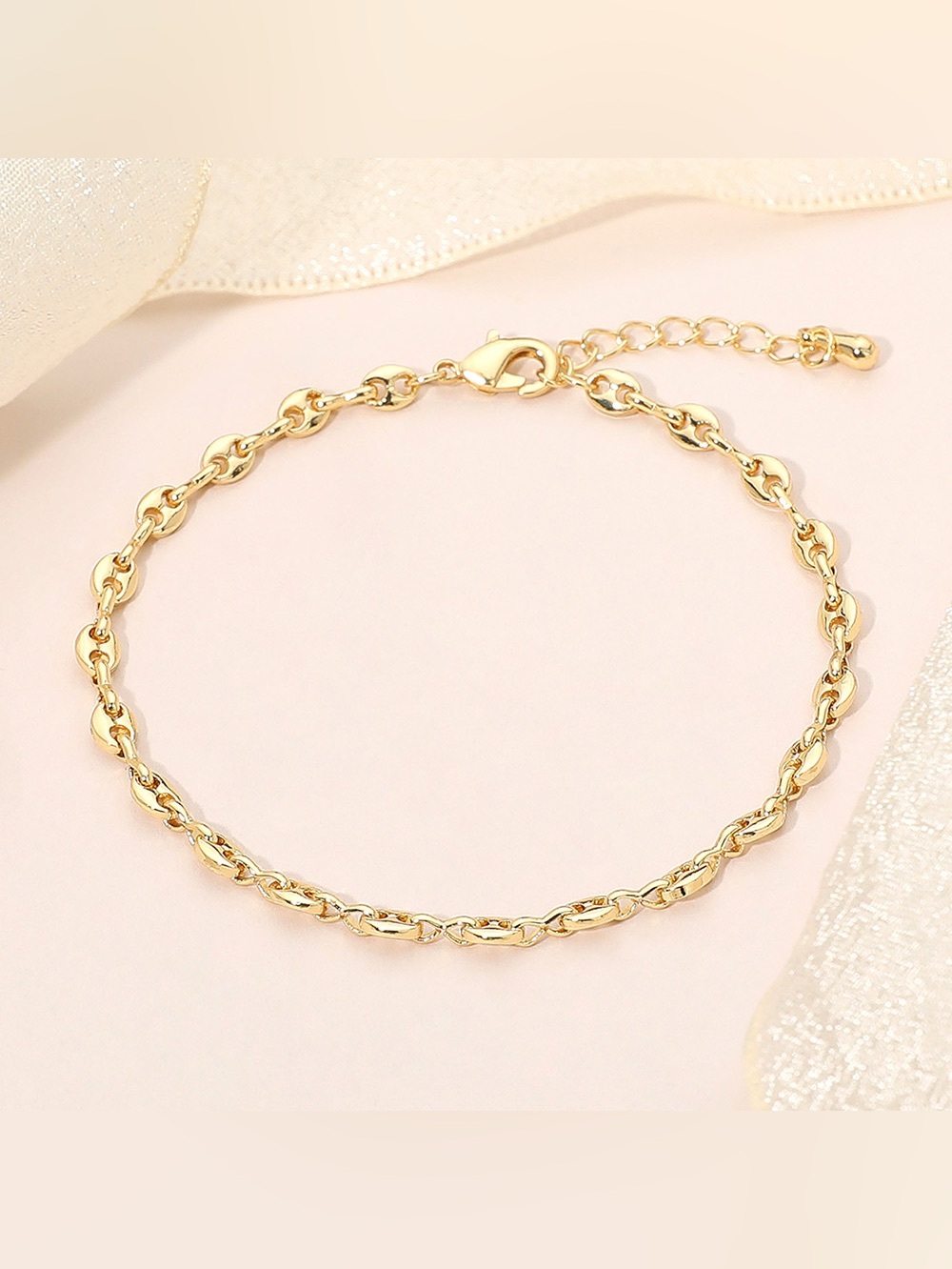 18K Gold Dipped Mariner Link Chain Bracelet